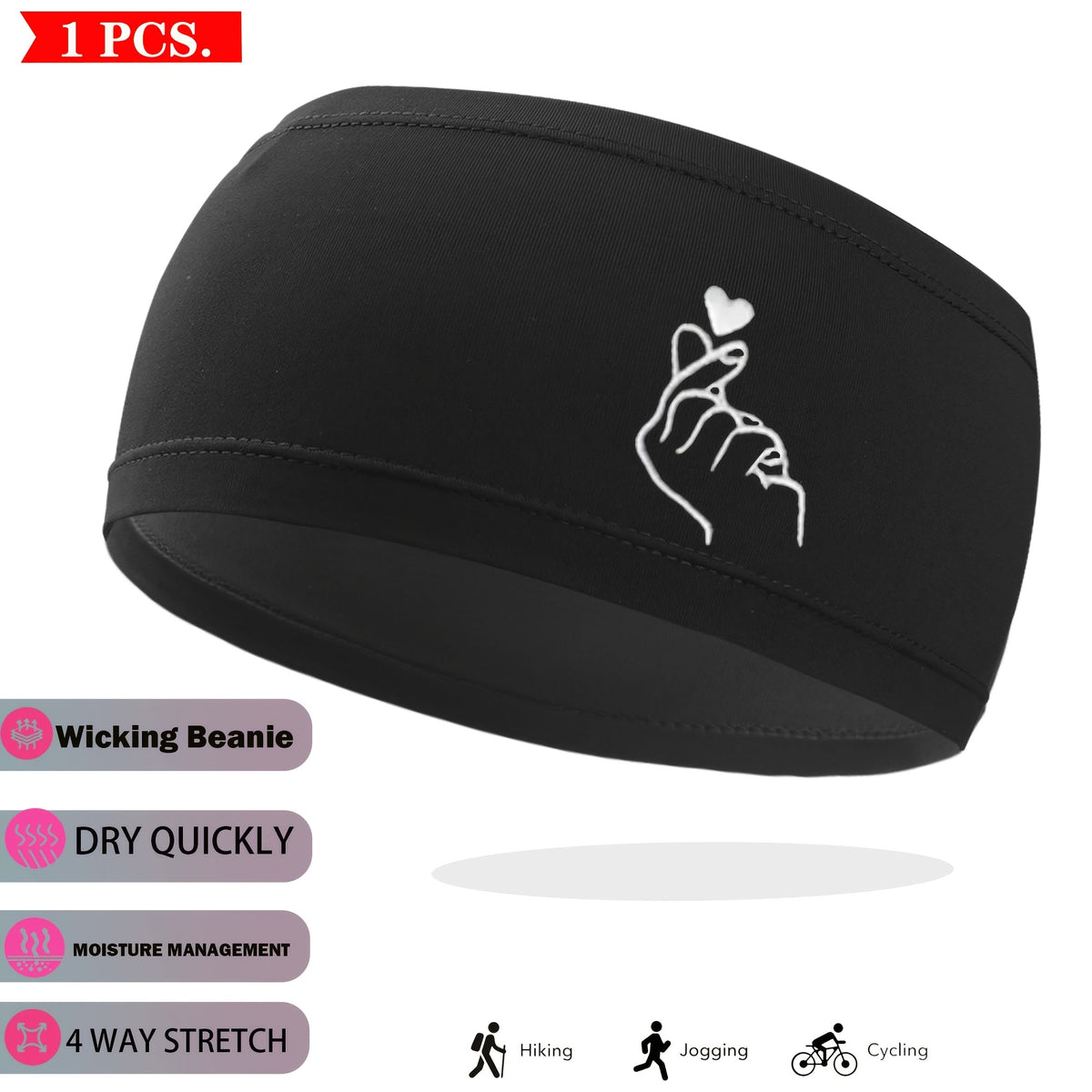 2Pcs Quick Dry Sports Headband Moisture Wicking & Breathable Unisex Headband