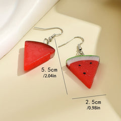 Summer Watermelon Dangle Earrings for Women