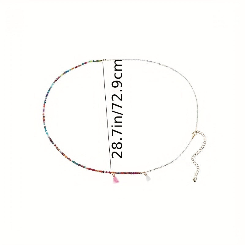 Boho Waist Chain Tassel Pendant Elastic Belly Chain