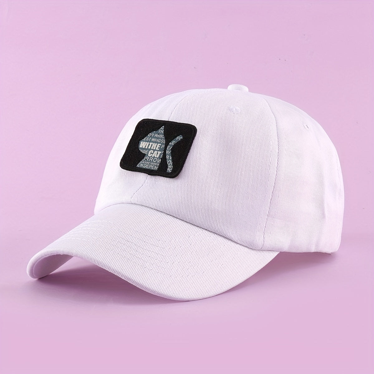 Cat Baseball Cap Label Patch Cotton Dad Hats Adjustable Couple Sun Hats