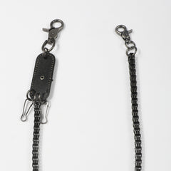 Men's Retro Metal Leaf Leather Card Plaid Waist Chain Pants Chain
