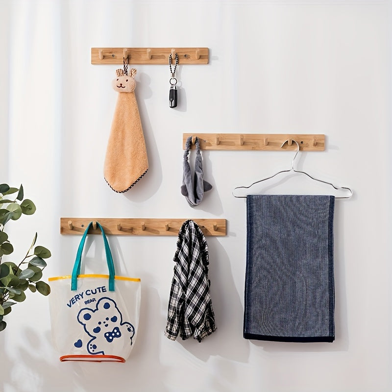 Nordic Solid Wood Hook Wall Hanging Clothes Rack