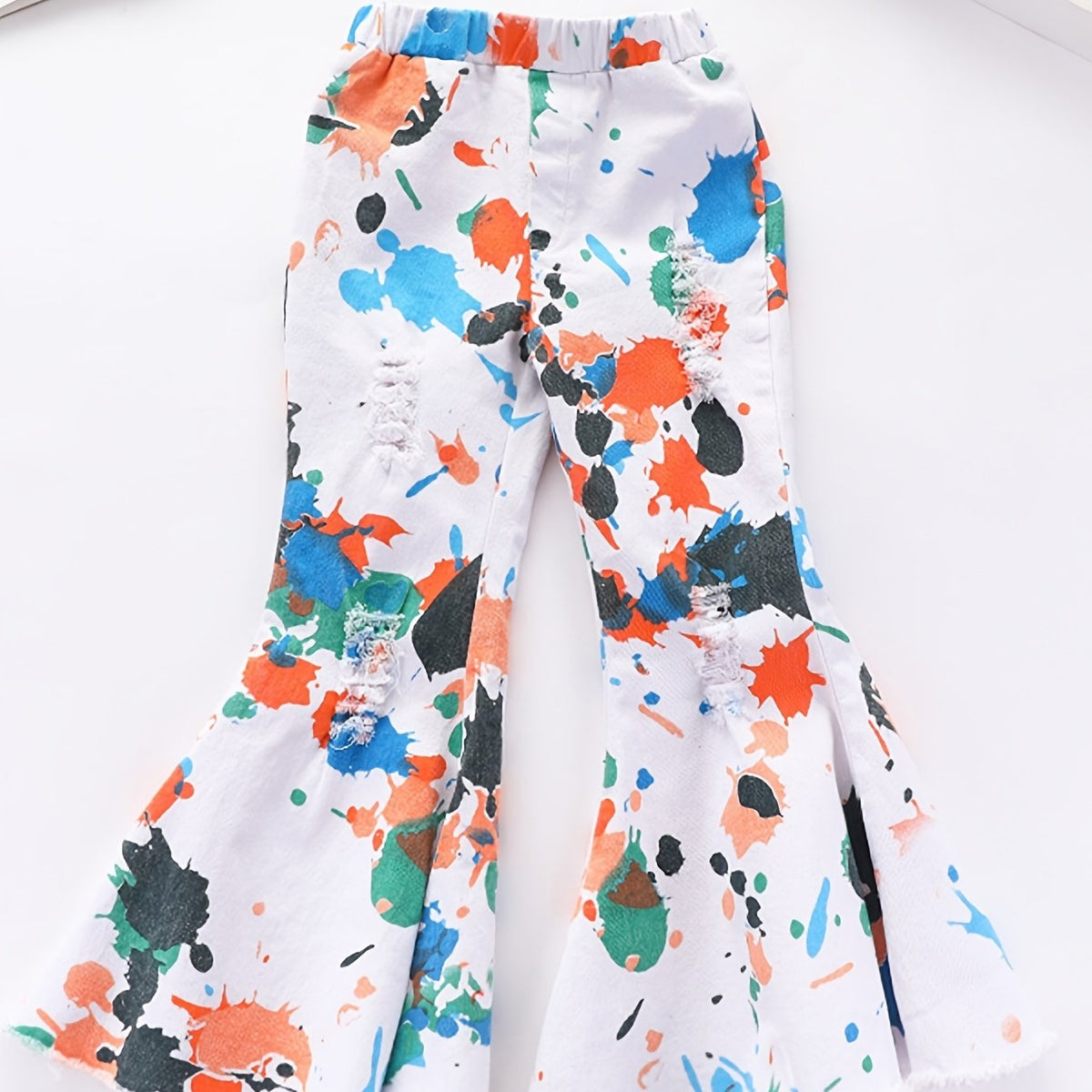 Girls Graffiti Flare Leg Pants Jeans Clothing