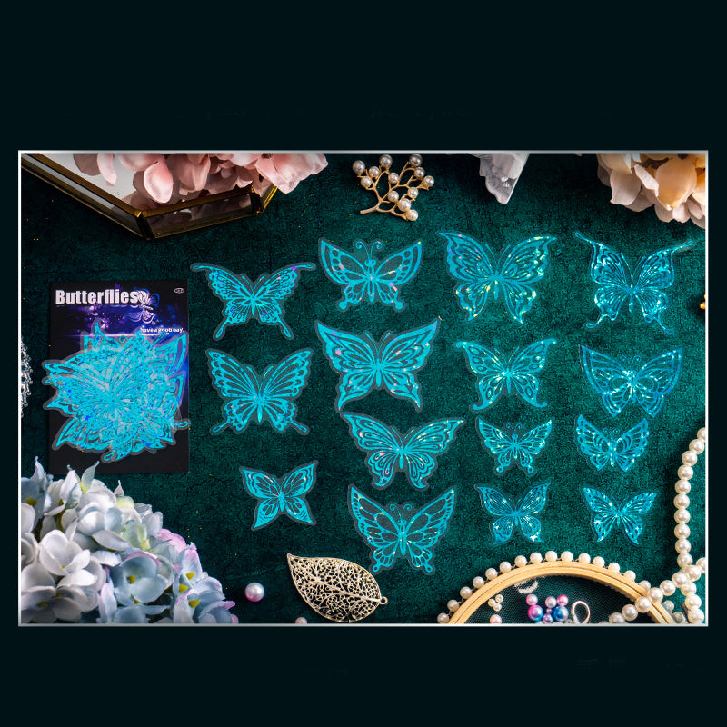Set of 30 DIY Butterfly Stickers - Decorative Art Handbook Material