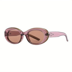 Oval Thick Frame Sunglasses Stars Decor Glasses