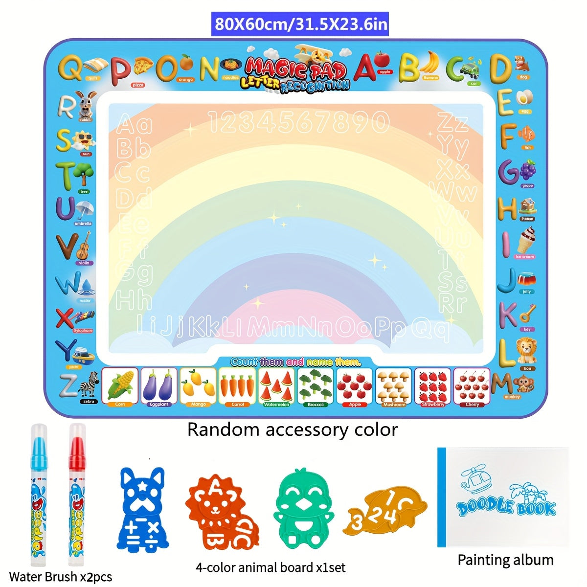 Magic Water Canvas for Kids Reusable Doodle & Letter Educational Art Toy