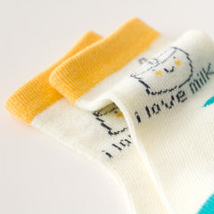 5 Pairs Milk Bottle Boy Baby Cotton Mid-tube Socks