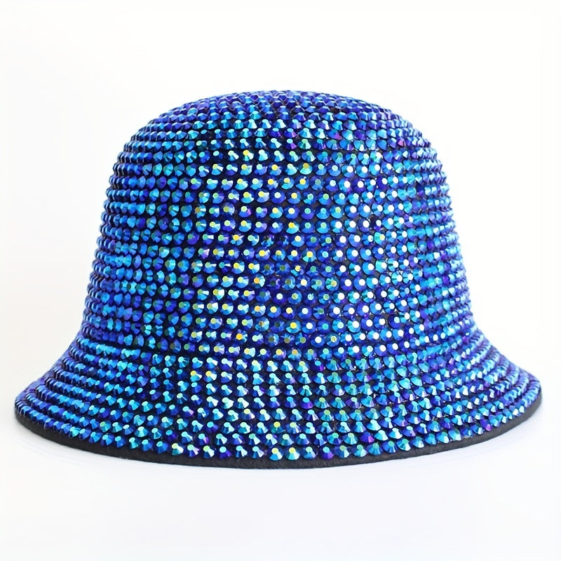 Rhinestone Y2K Bucket Hat Casual Block Fisherman Cap