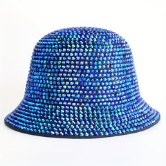 Rhinestone Y2K Bucket Hat Casual Block Fisherman Cap