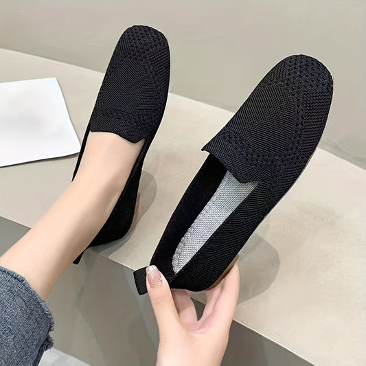 Women's Knitted Ballet Flats Comfortable Slip On Shoes