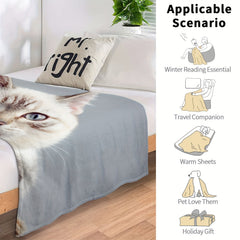 Soft Cat Blanket for Bed Chair Sofa Outdoor Travel