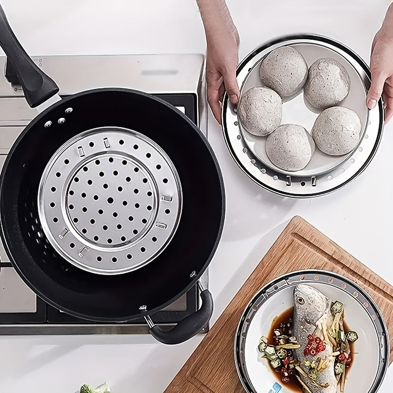1pc Stainless Steel Steam Tray Thickened Non-Magnetic Steamed Bun Tripod