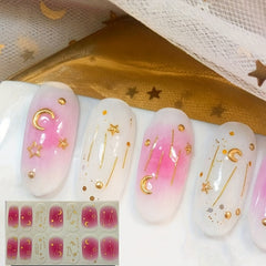 1pcs Nail Wraps Full Cover Nail Stickers With Nail Rubbing Strips