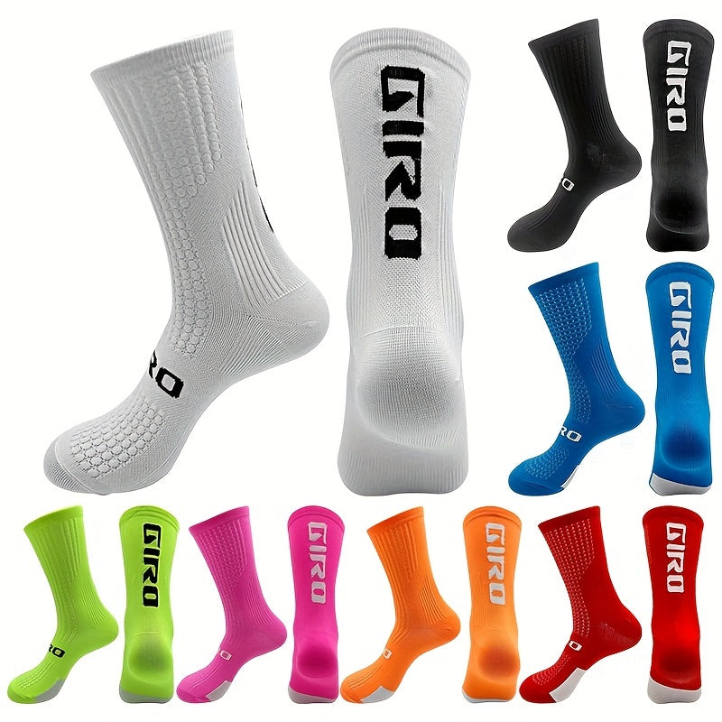 Breathable Mid Calf Sports Socks for Cycling Running - 1 Pair