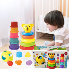 Kids Stacking Nesting Cups Block Ball Animal Building Blocks Set Bath Toys