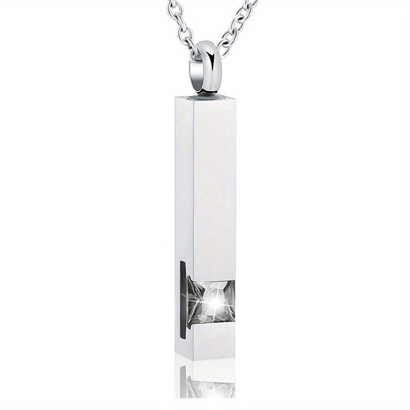 Birthstone Crystal Cube Urn Necklace Memorial Ashes Keepsake Jewelry