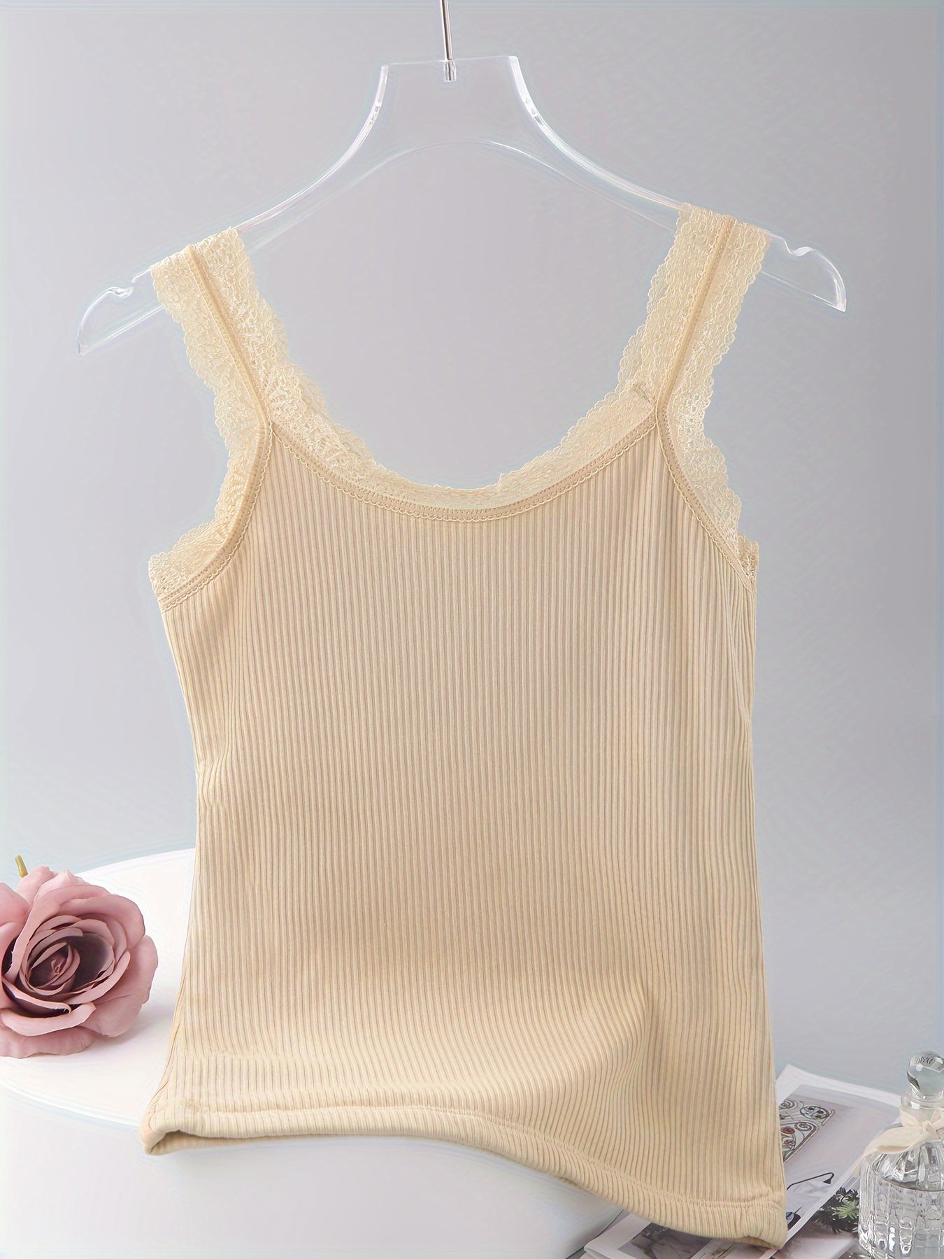 Lace Trim Thermal Underwear Top Women's Lingerie