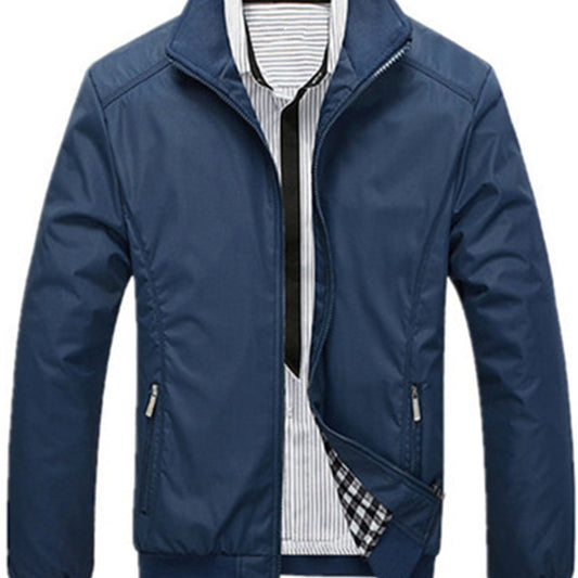 Men's Zip Up Windbreaker Jacket for Spring Fall