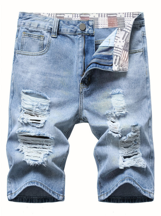 Men's Distressed Denim Shorts for Summer