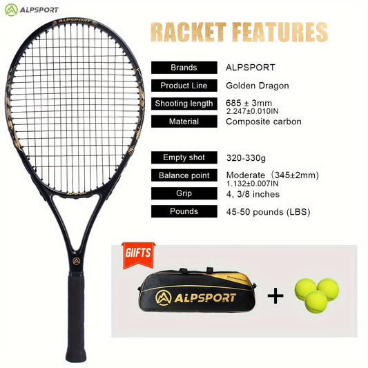 ALP Tennis Training Racket Carbon Fiber 20 41 22 68KG Tennis