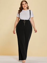  Zipper Wide Leg Overalls High Rise Overalls