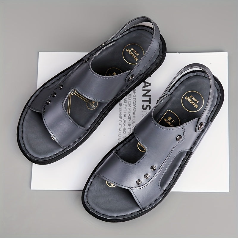 Men's Open Toe Slip On Strap Sandals Soft Sole Beach Sandals