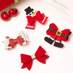 Girls Christmas Bow Hairpin Santa Claus Elk Hairclip Kids Children Accessories