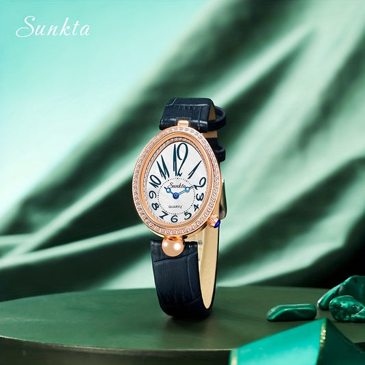 LIGE Girls Quartz Watch Teen Gift Life Waterproof Oval Female Student Watch