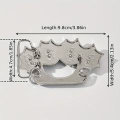 Skull Head Belt Buckle Vintage Hollow Out Western Cowboy Halloween Accessor