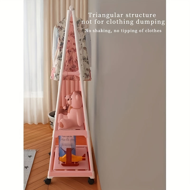 Triangular Coat Rack Pulley Version 2 Layer Rolling Coat Rack