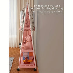 Triangular Coat Rack Pulley Version 2 Layer Rolling Coat Rack
