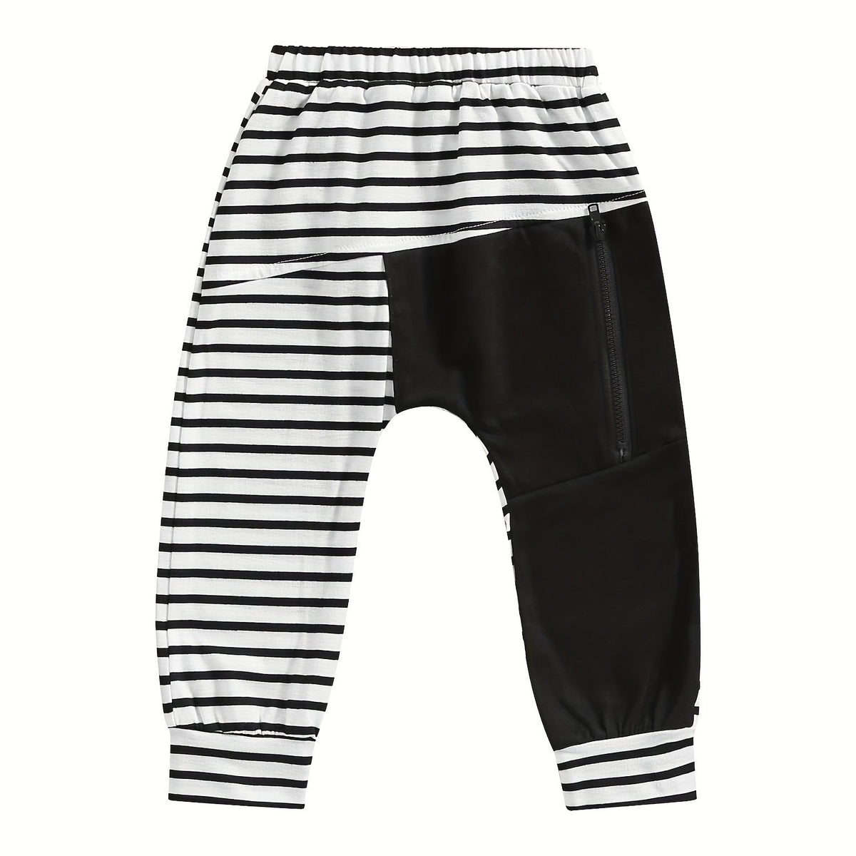 Boys Striped Zip Up Long Pants for Spring and Autumn