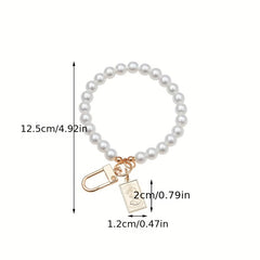 Retro Pearl Key Chain Small Pendant Alloy Key Chain Mobile Phone Chain