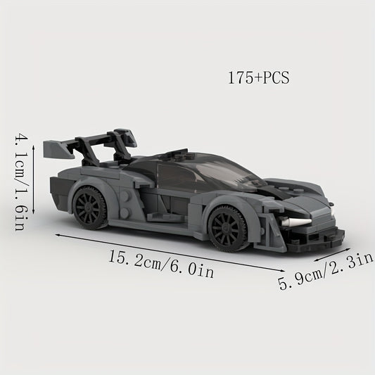 175 pcs Racing Supercar Gray Building Block Set Toy