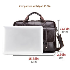 Cowhide Men's Computer Bag Business Casual Large Capacity Handbag