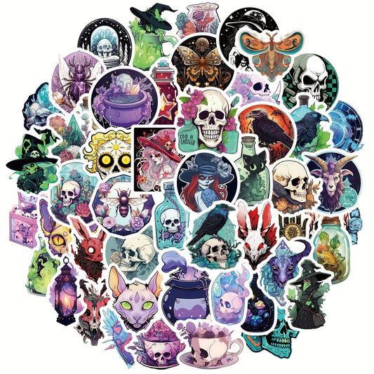 50pcs Pharmacist Vinyl Sticker Pack Waterproof Skull Decals Girls Teens Adults
