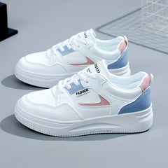 Women's Letter Patch Skate Shoes Low Top Lace Up Shoes