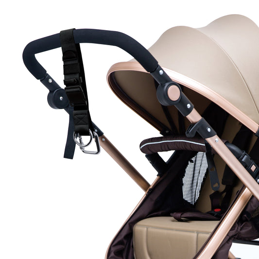 Stroller Hooks Adjustable Travel Strap with Square Hooks and Round Loop Buckles