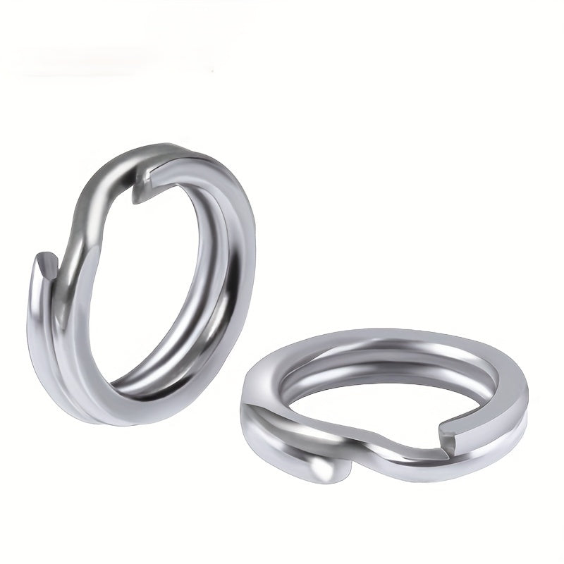 50pcs Stainless Steel Split Ring Lure Connector Fishing Tackle