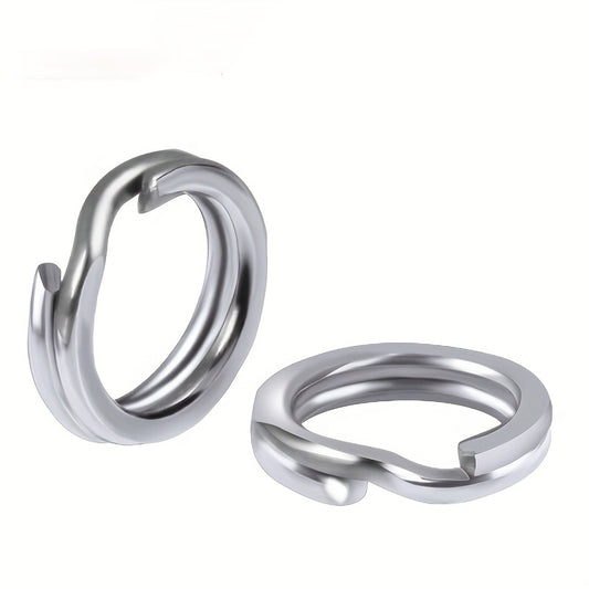 50pcs Stainless Steel Split Ring Lure Connector Fishing Tackle