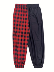  Christmas Colorblock Monster Print Joggers