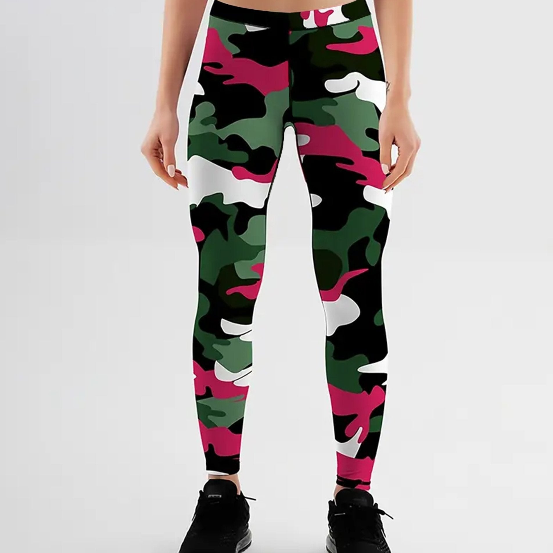  Casual Leggings: Camo Elastic High Rise Leggings
