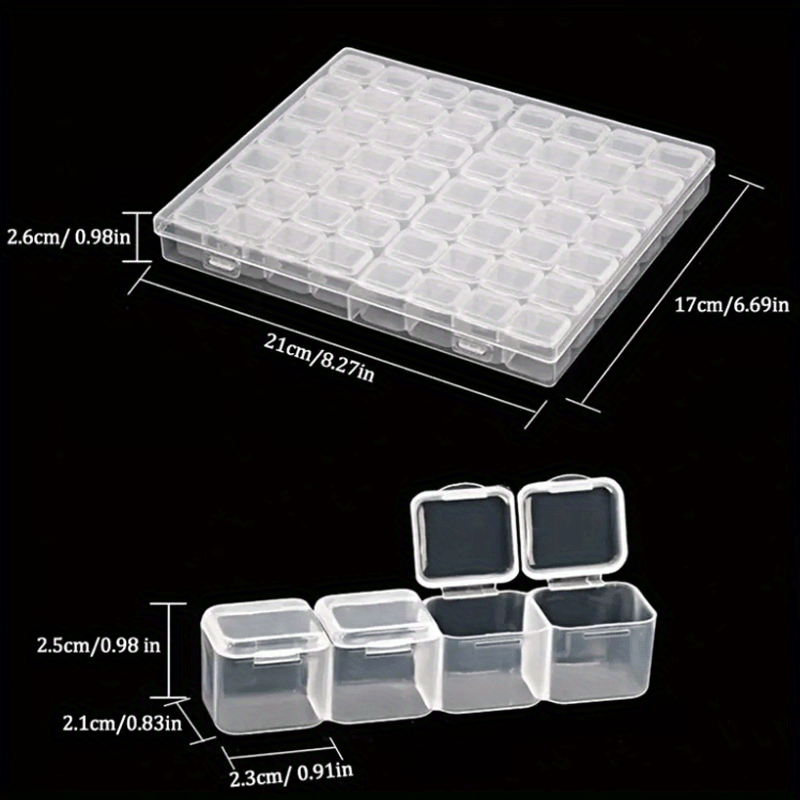 Clear Rhinestone Storage Box Nail Art Decoration Display Case Organizer