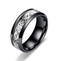 Dragon Pattern Titanium Steel Rings for Couples