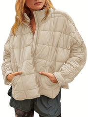 Women's Zip Up Solid Coat Winter Outerwear