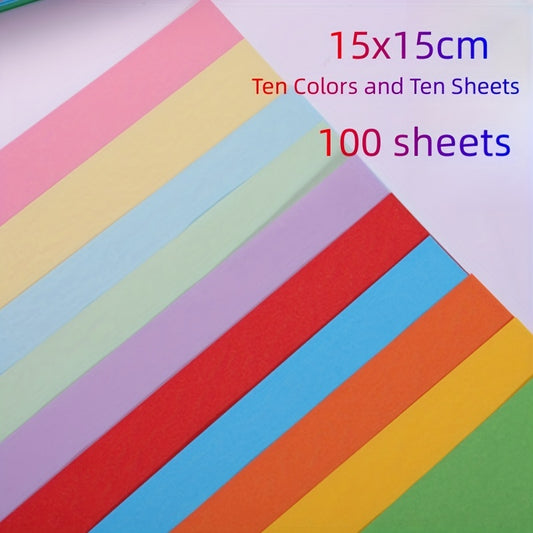 100pcs Fluorescent Hard Card Origami Paper, Colored DIY Painting Paper