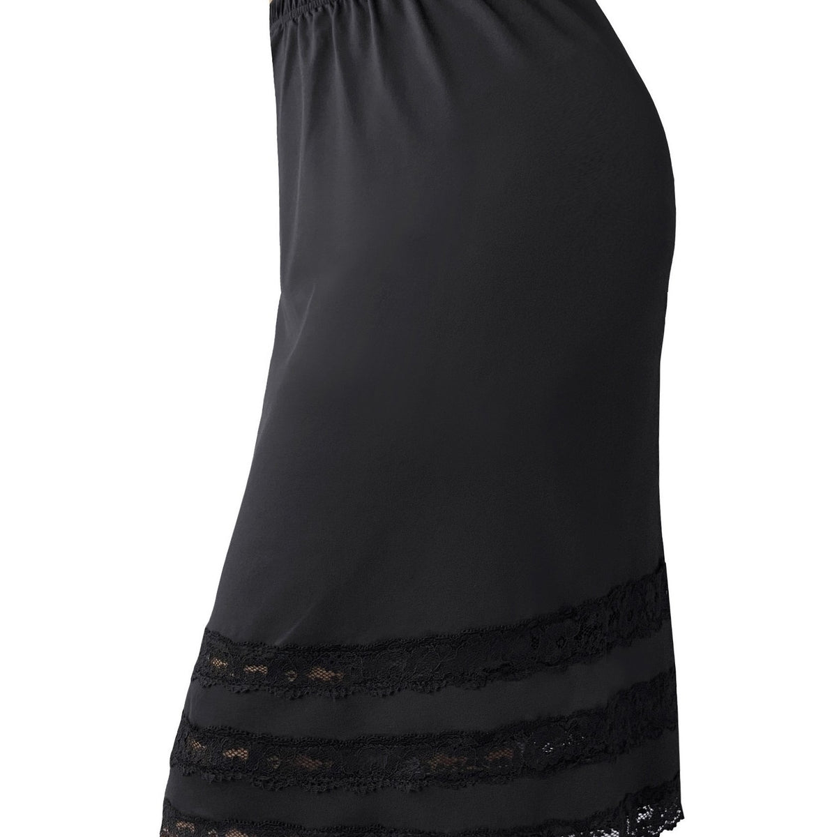 Lace Solid Skirt Mid Rise Stretch Petticoat