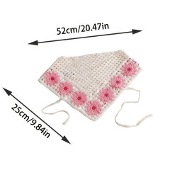 Boho Crochet Bandana Elastic Flower Headband Hair Accessory