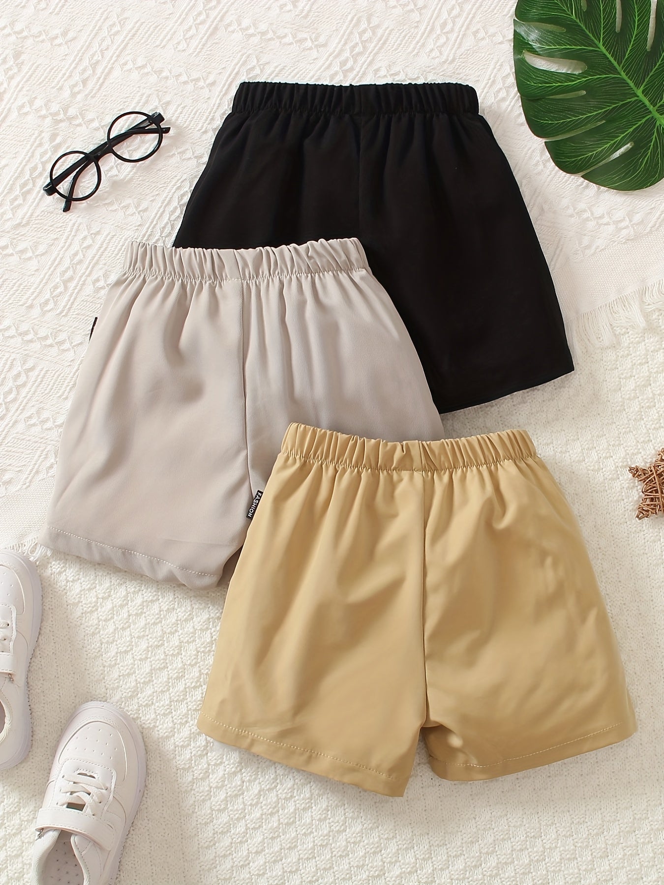 3pcs Letter Print Boys Comfortable Creative Shorts