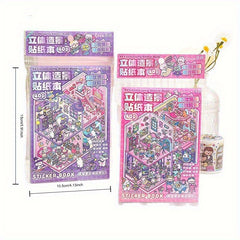 40 Cute Cartoon Character Sticker Book PET Material Multi-functional Decorative